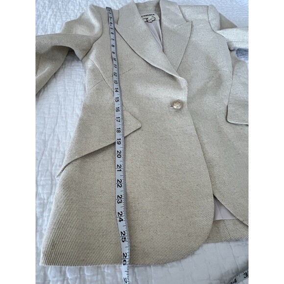 L’AGENCE Chamberlain Blazer Ecru Gold Shimmer Linen Blend Size 4 NWOT - Picture 11 of 11